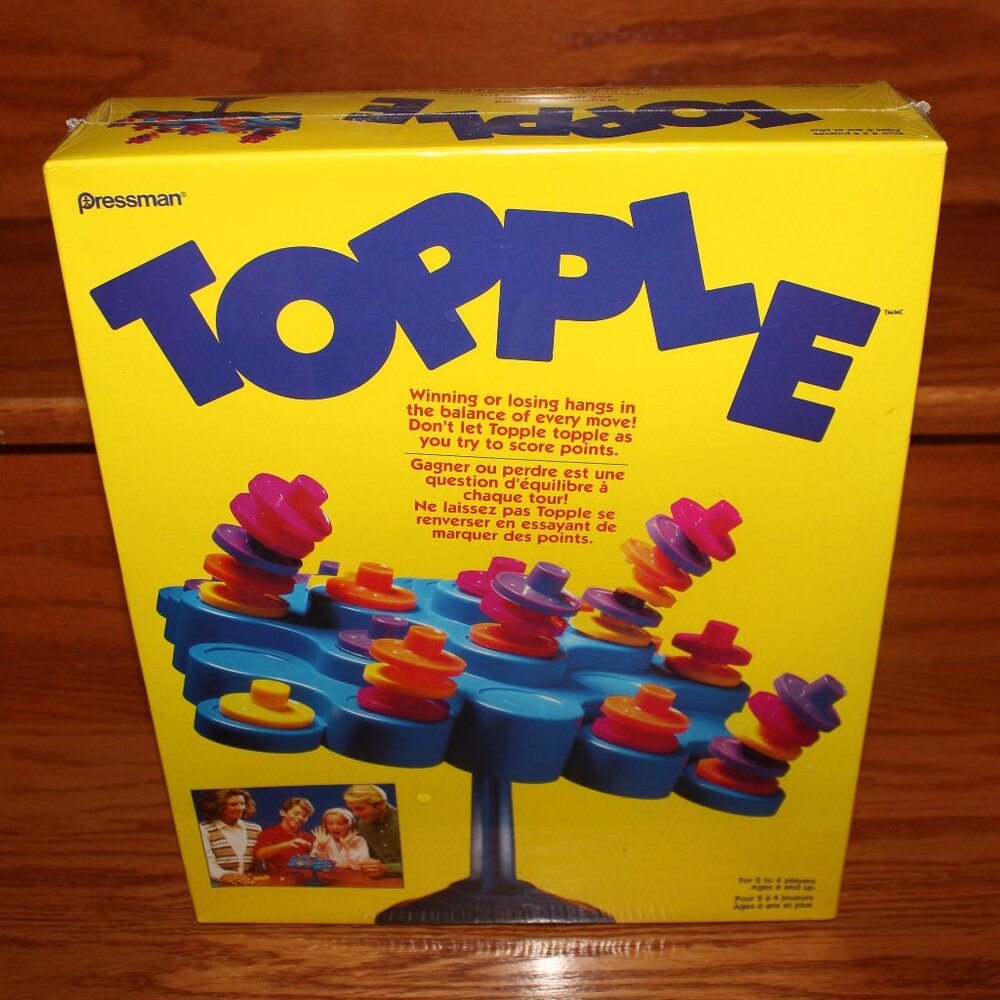 3/$88❤️new sealed vintage 2005 TOPPLE Game Pressman Family Fun Party Action